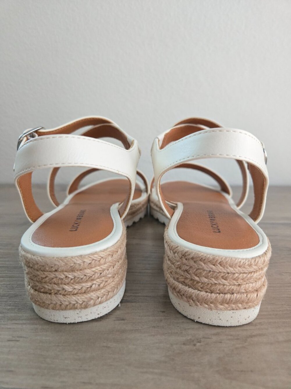 Lucky Brand Women's Trianna Strappy Espadrille Wedge Sandals Off White Size 10M - Picture 4 of 13